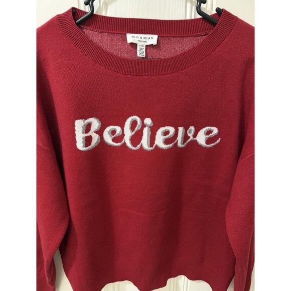 Believe Red Woman’s Christmas Sweater Rio & Rian NWT New Size XL Holiday - Picture 3 of 8